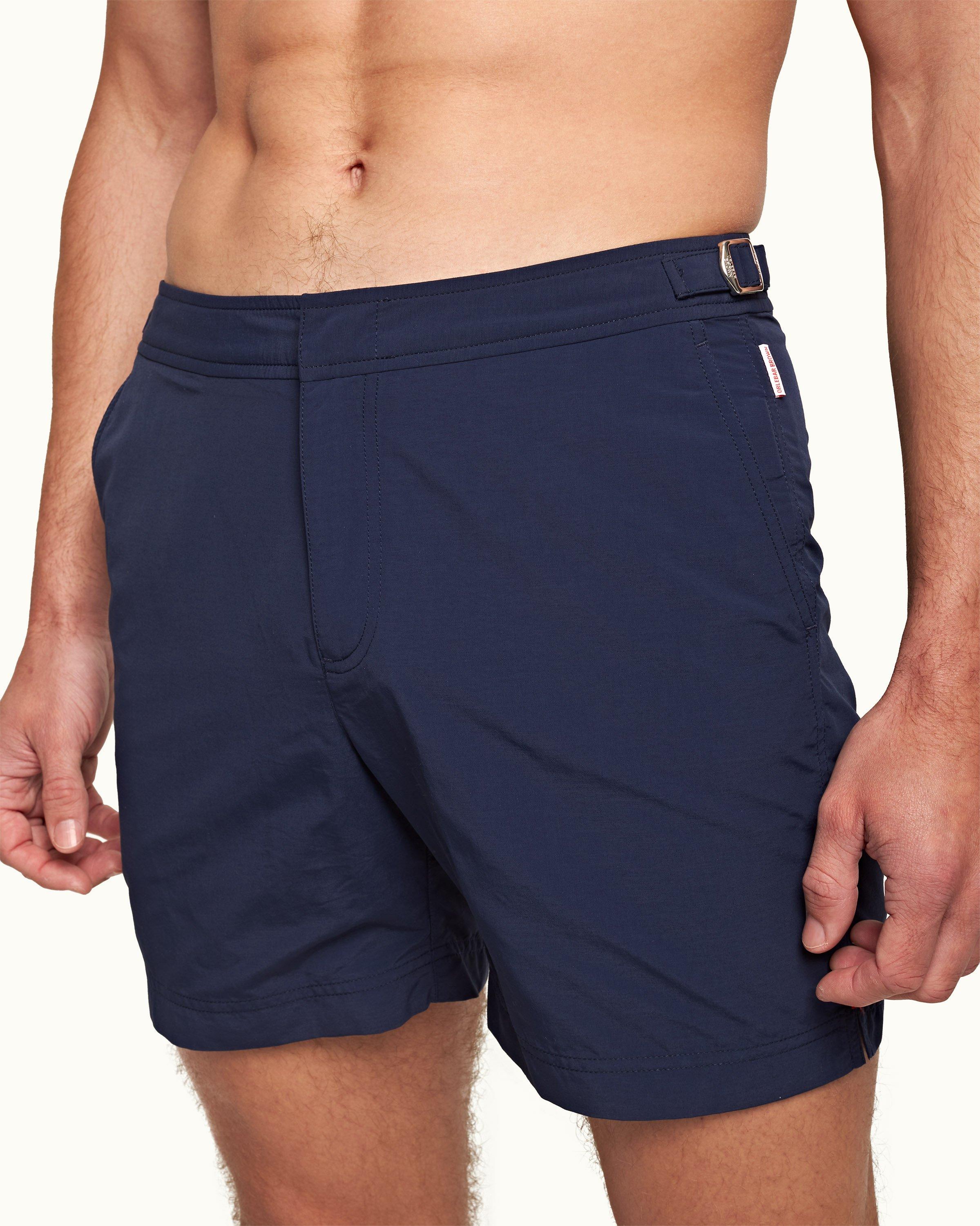 Orlebar Brown Bulldog - White Sand/Night Iris Geometric Orb Jacquard Mid-Length Swim Shorts