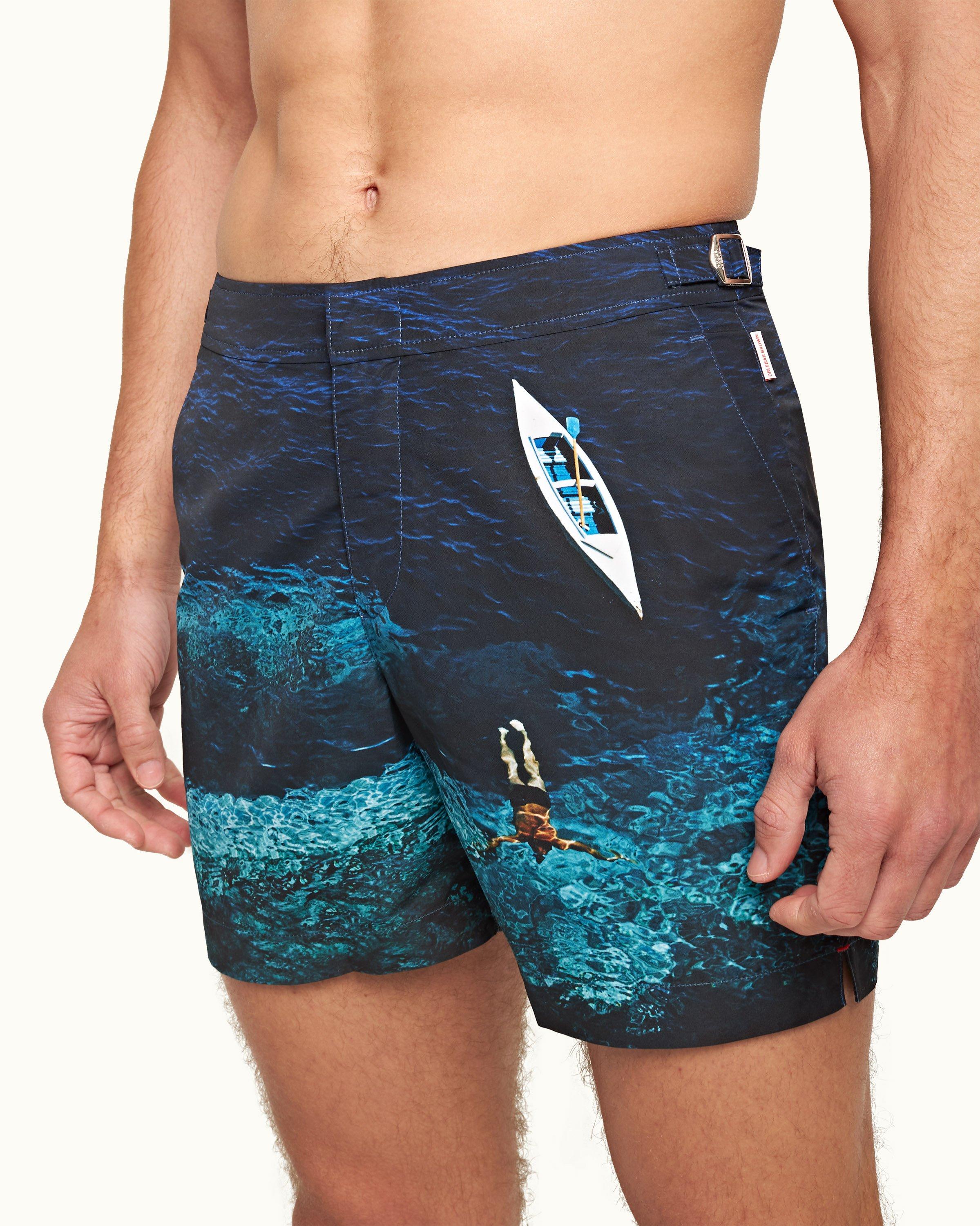 Bulldog Striped Swim Shorts in Blue - Orlebar Brown