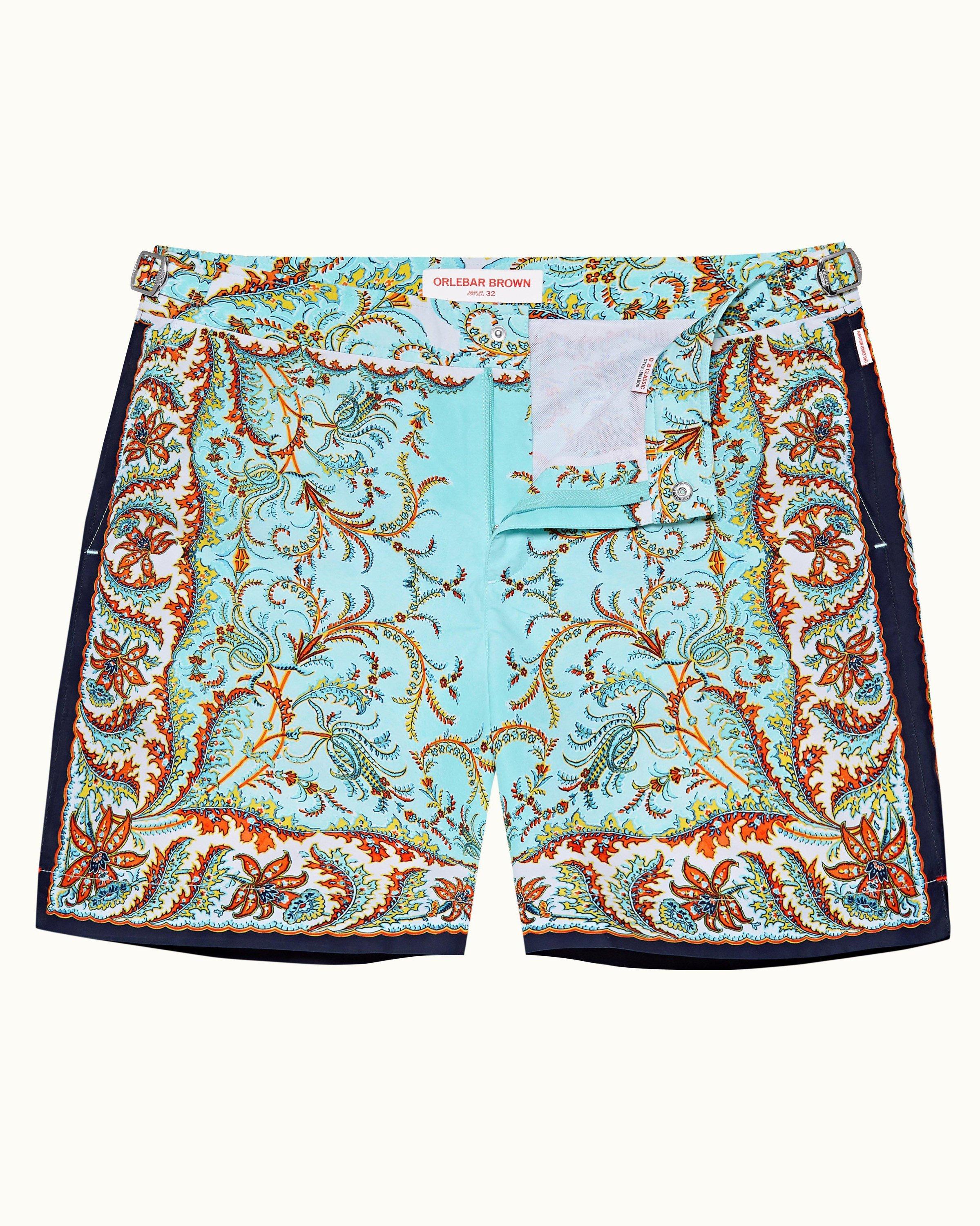 Mens paisley deals swim trunks