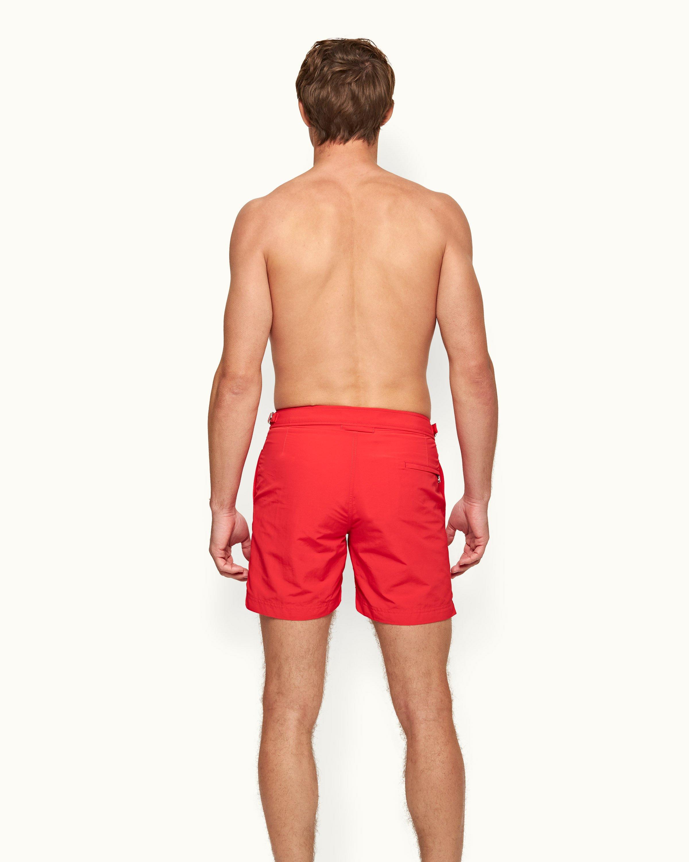 Red swim trunks sales for men