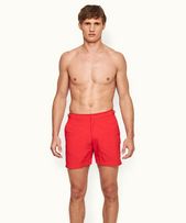 Bulldog - Mens Rescue Red Mid-Length Swim Shorts