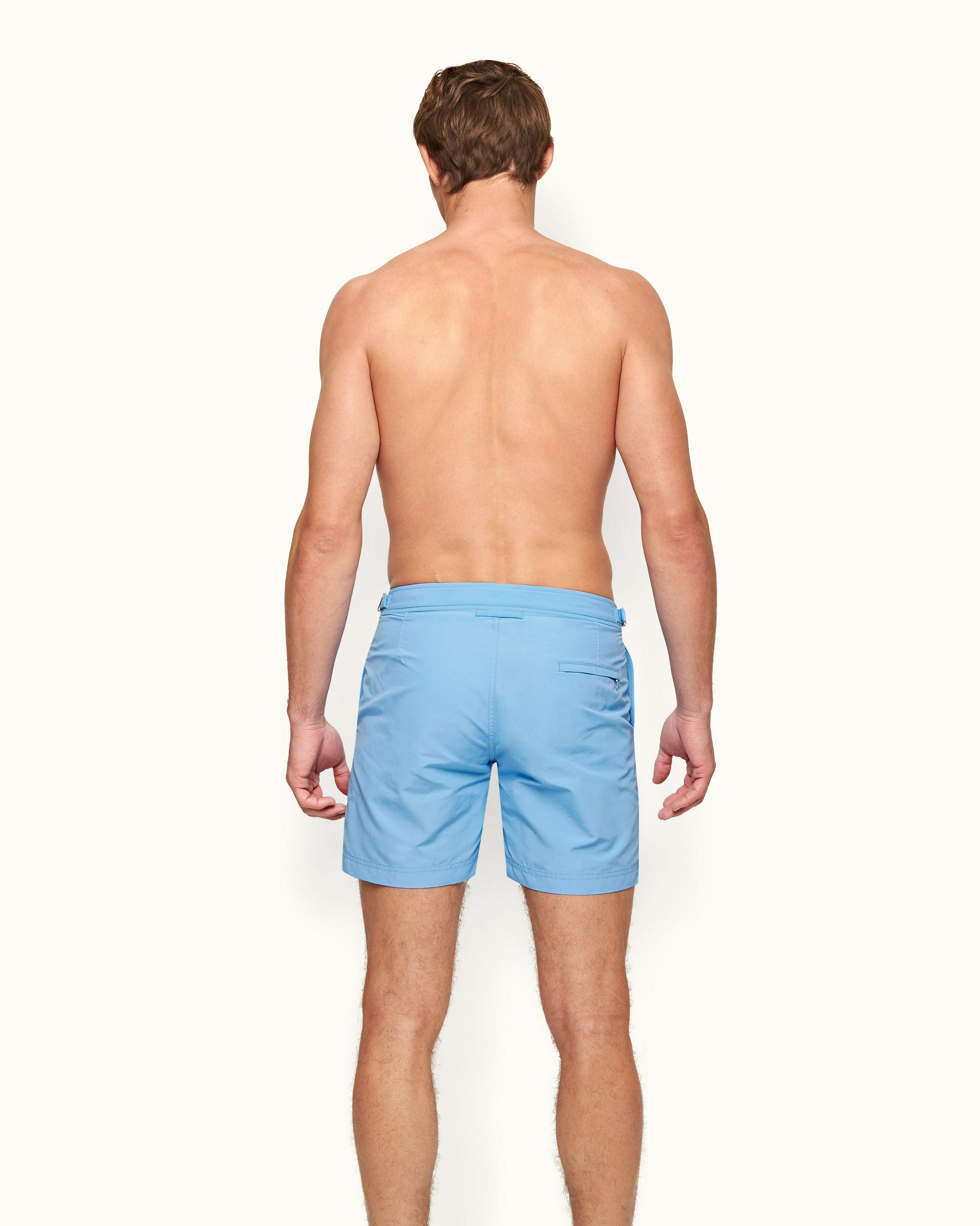 Orlebar Brown Bulldog - White Sand/Night Iris Geometric Orb Jacquard Mid-Length Swim Shorts