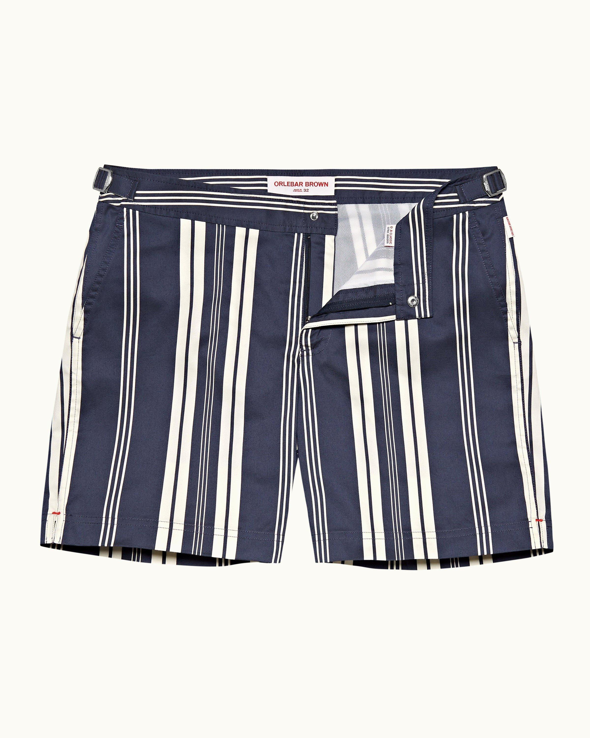 Bulldog Striped Swim Shorts in Blue - Orlebar Brown