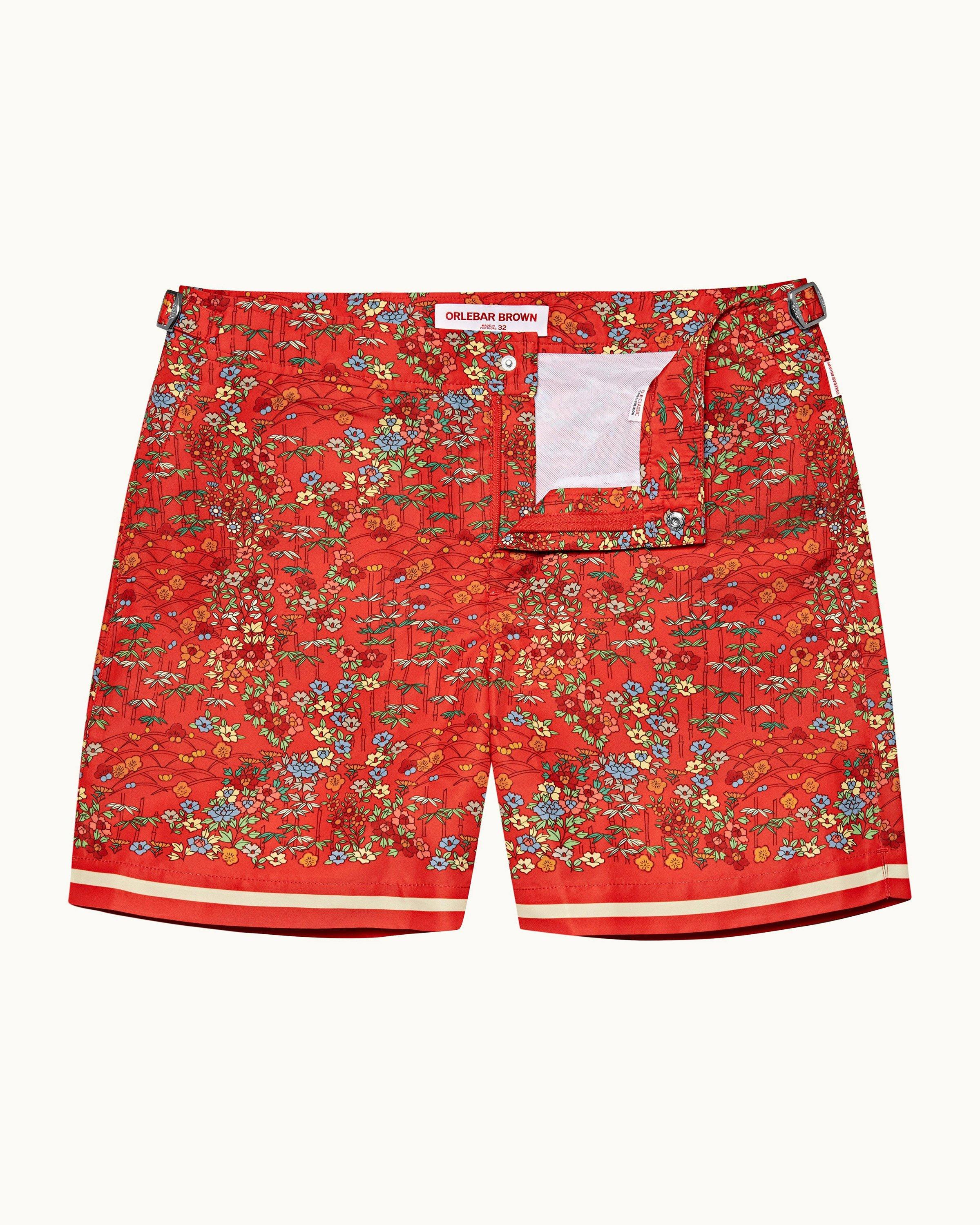 Orlebar Brown| Vermillion Solo Fantasy Mid-Length Swim Shorts