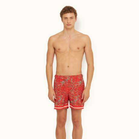 Mens Clothing Beachwear Orlebar Brown Synthetic Rescue Red Mid-length Swim Shorts for Men 