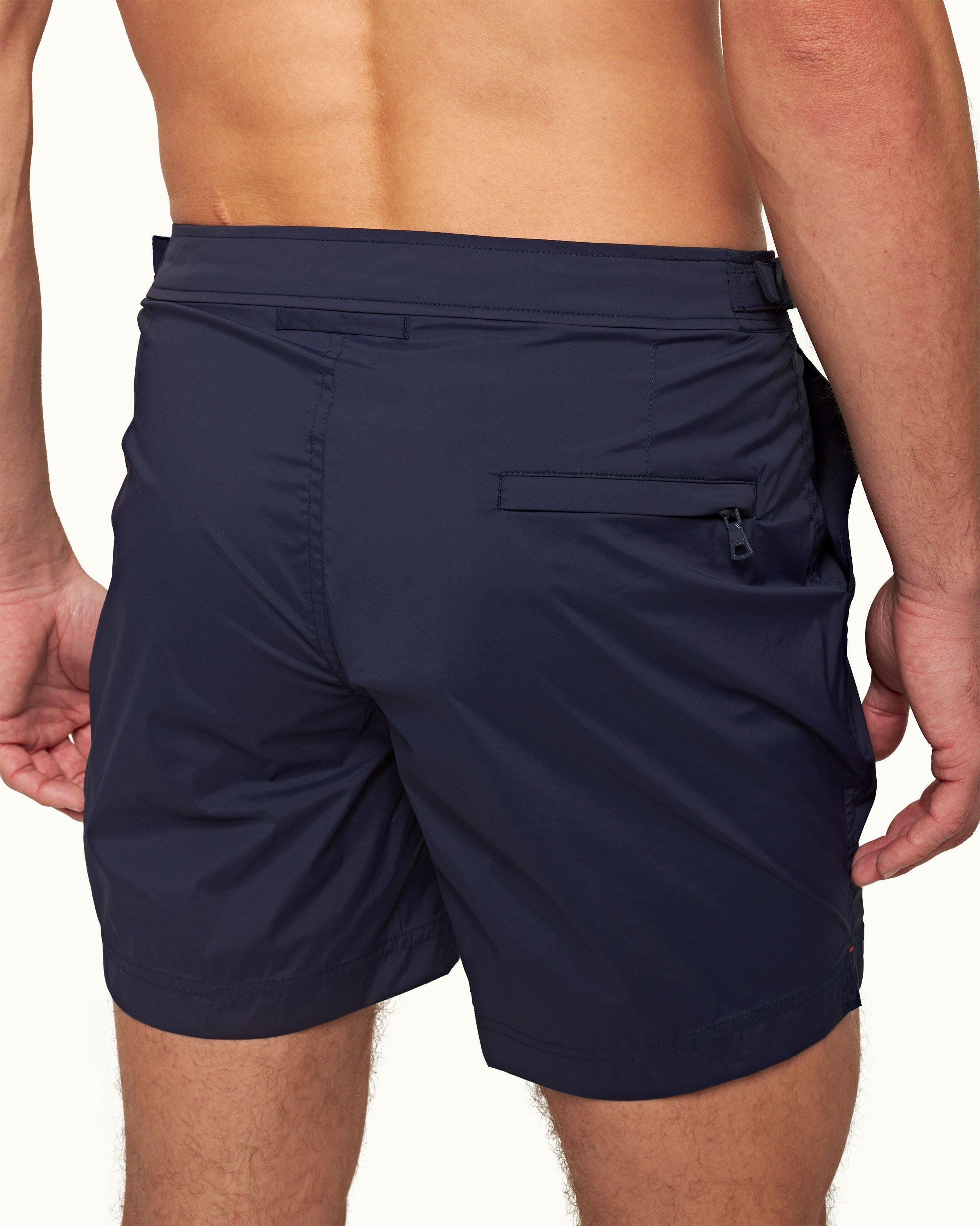 Orlebar Brown Bulldog Sunny Deco Printed Swimshorts Midnight Navy at CareOf