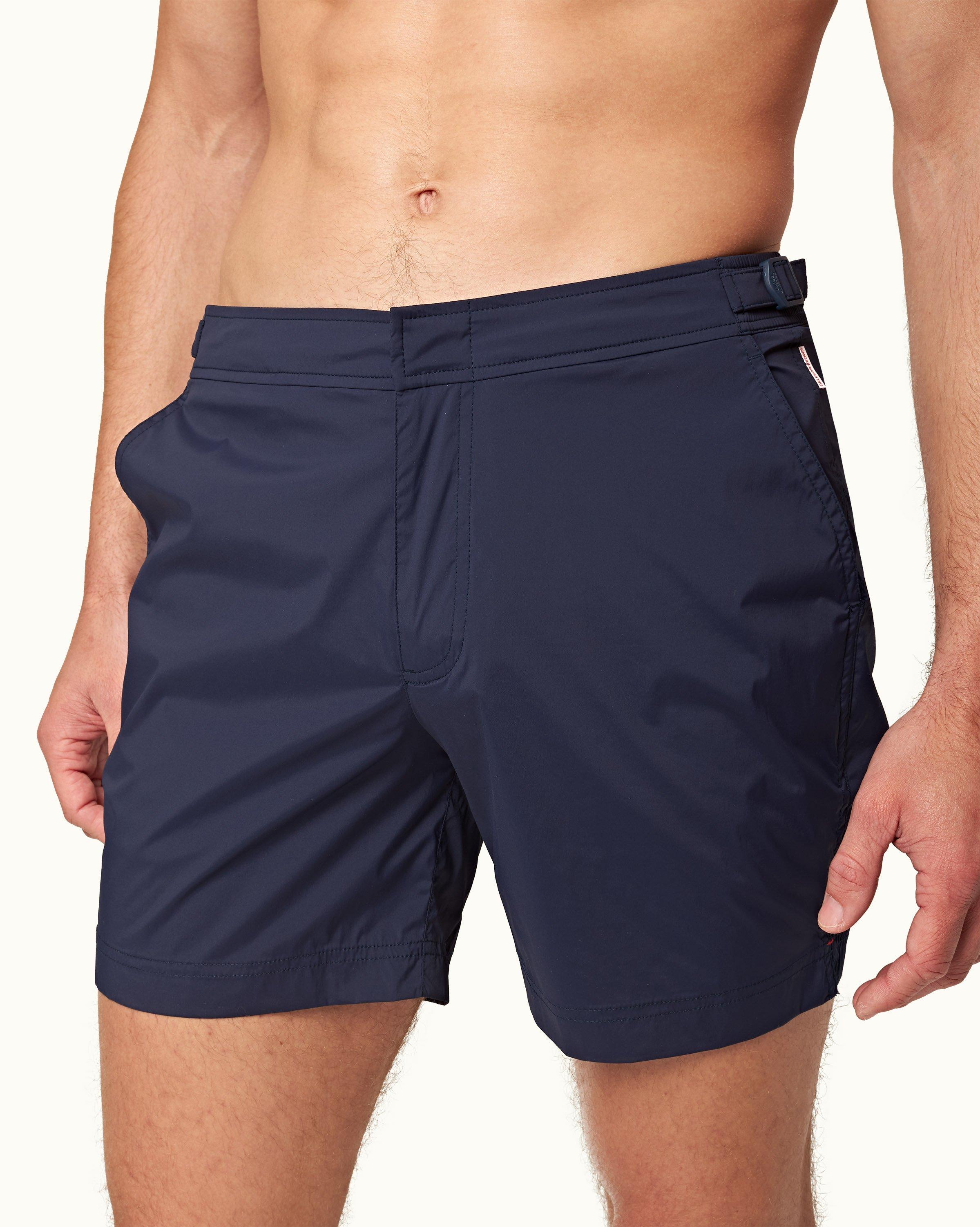 ORLEBAR BROWN swim shorts 'Bulldog OB Monogram' navy/white patterned