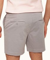 Bulldog Stretch-Cotton - Mens Powdered Slate Mid-Length Stretch-Cotton Shorts