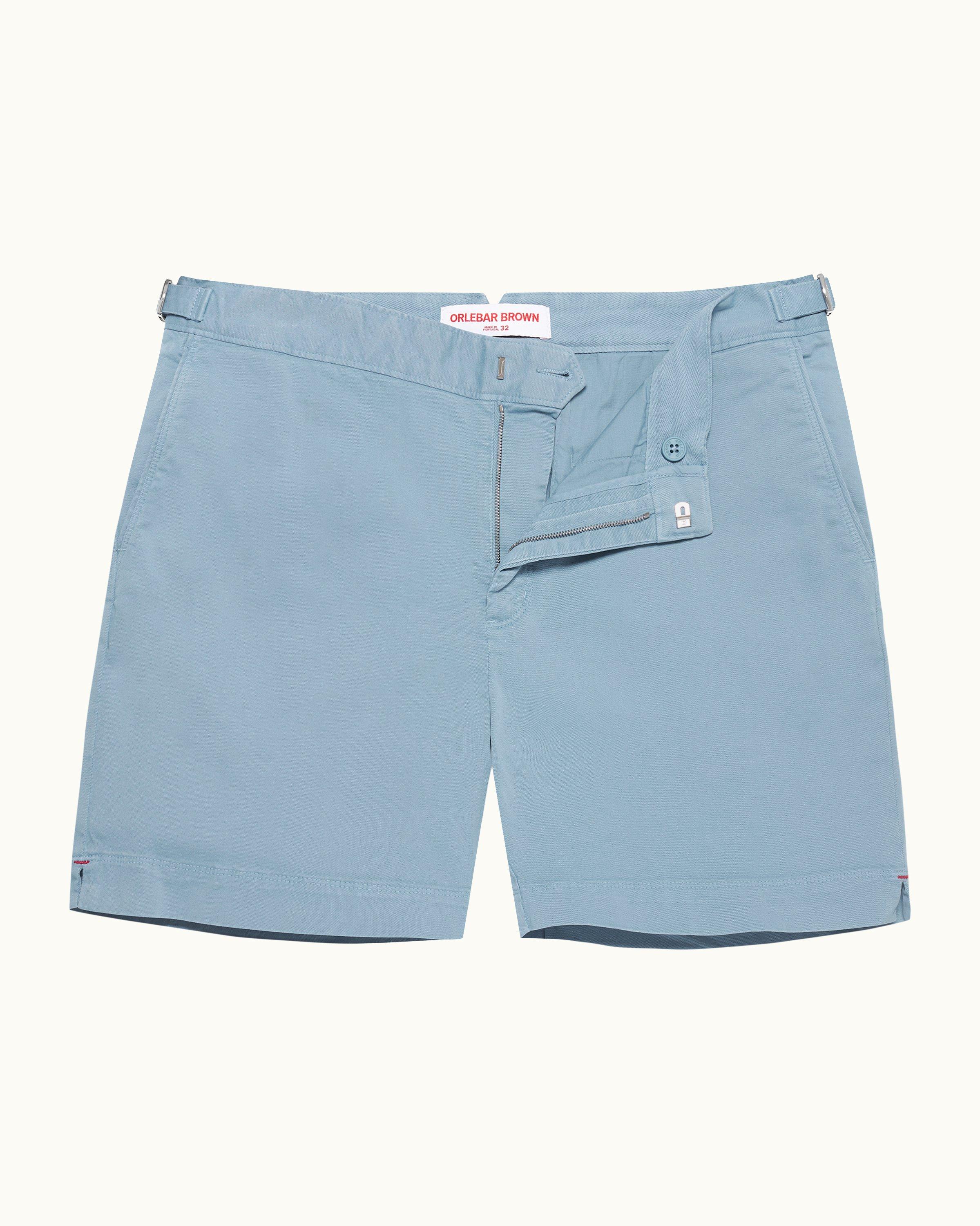 Orlebar Brown Wish Blue Stretch-Cotton Mid-Length Shorts