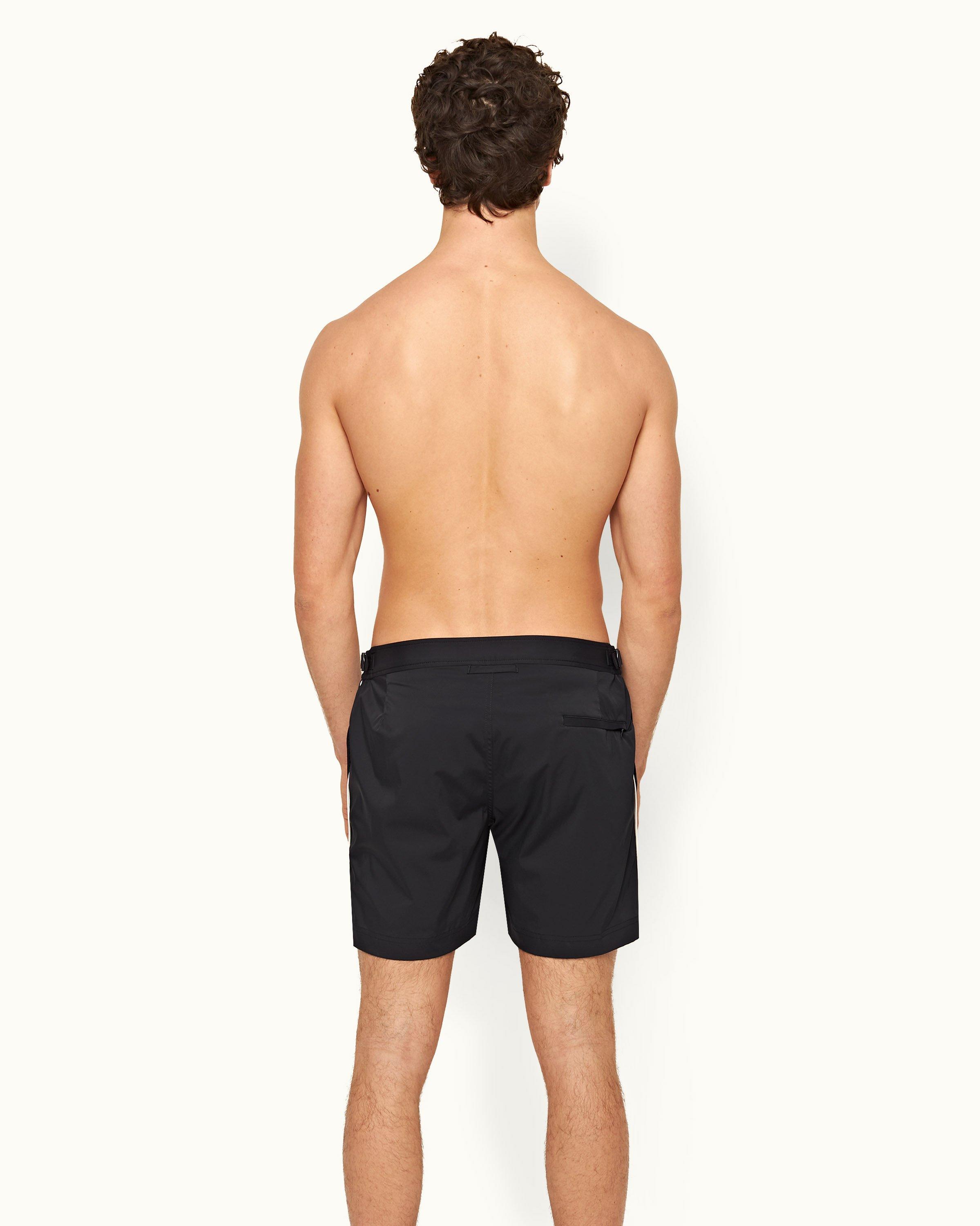 Orlebar Brown Bulldog - White Sand/Night Iris Geometric Orb Jacquard Mid-Length Swim Shorts