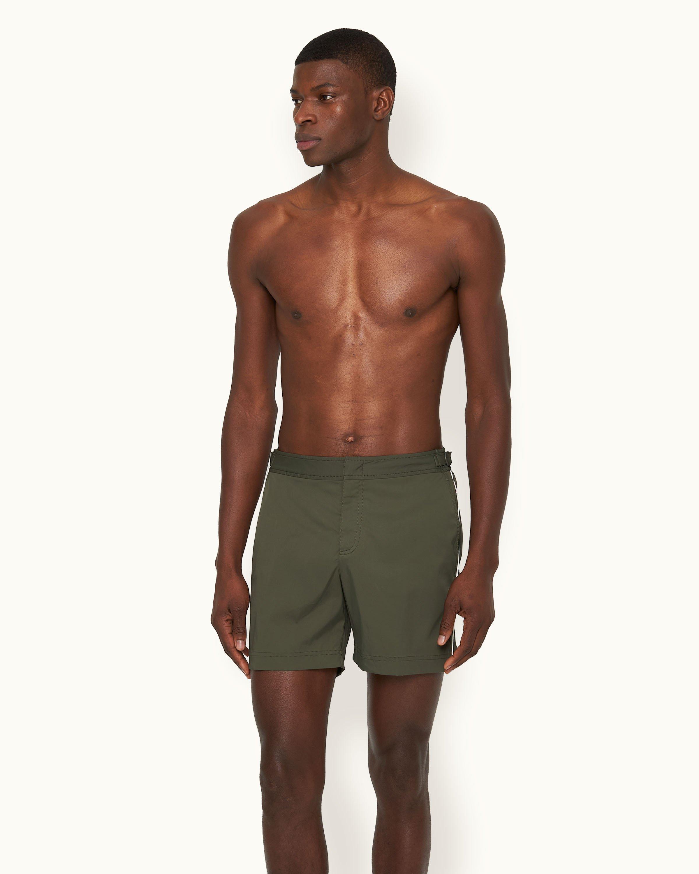 Palm Mid Length Stretch Swim Shorts