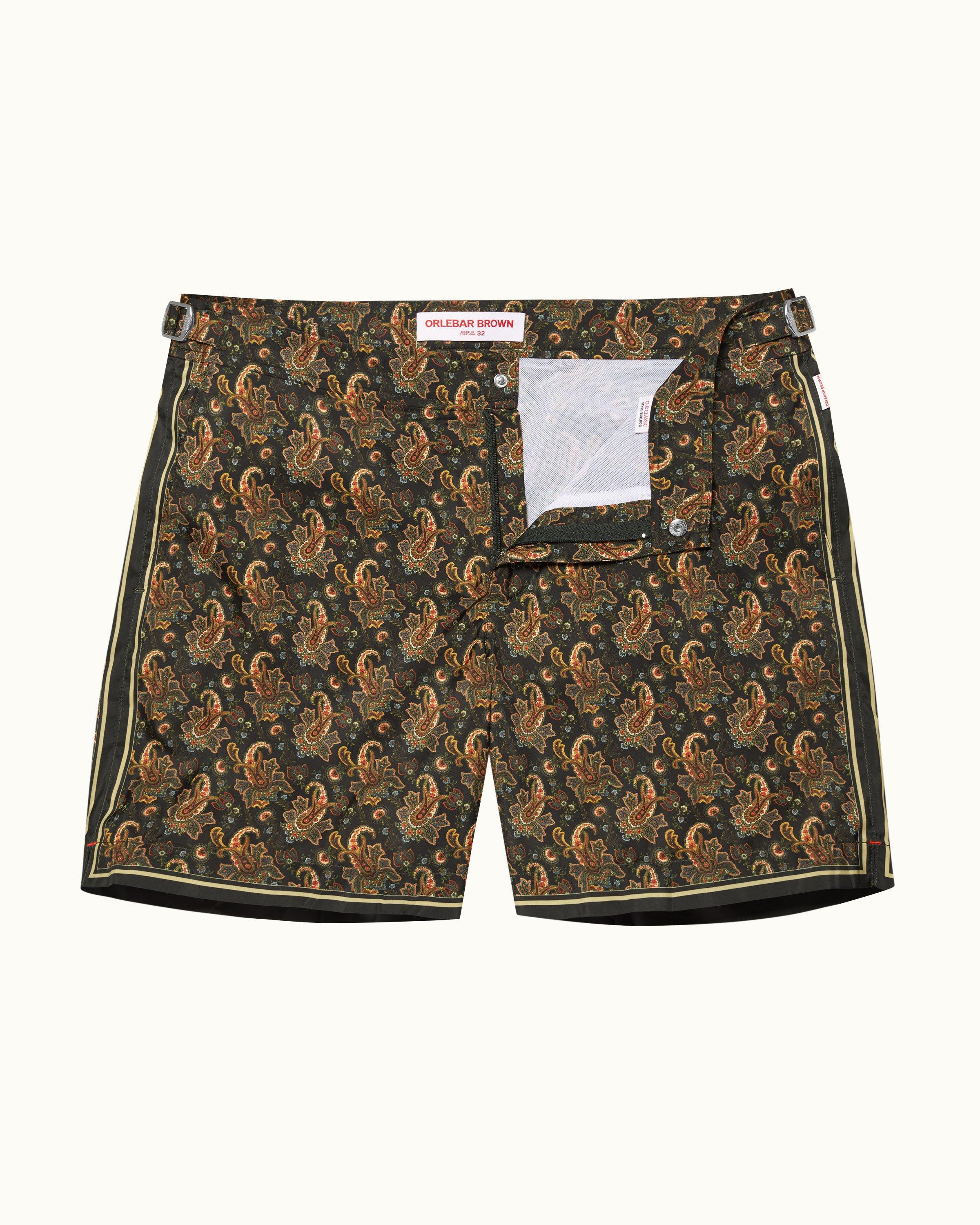 Mid lengh board shorts,all over monogram print