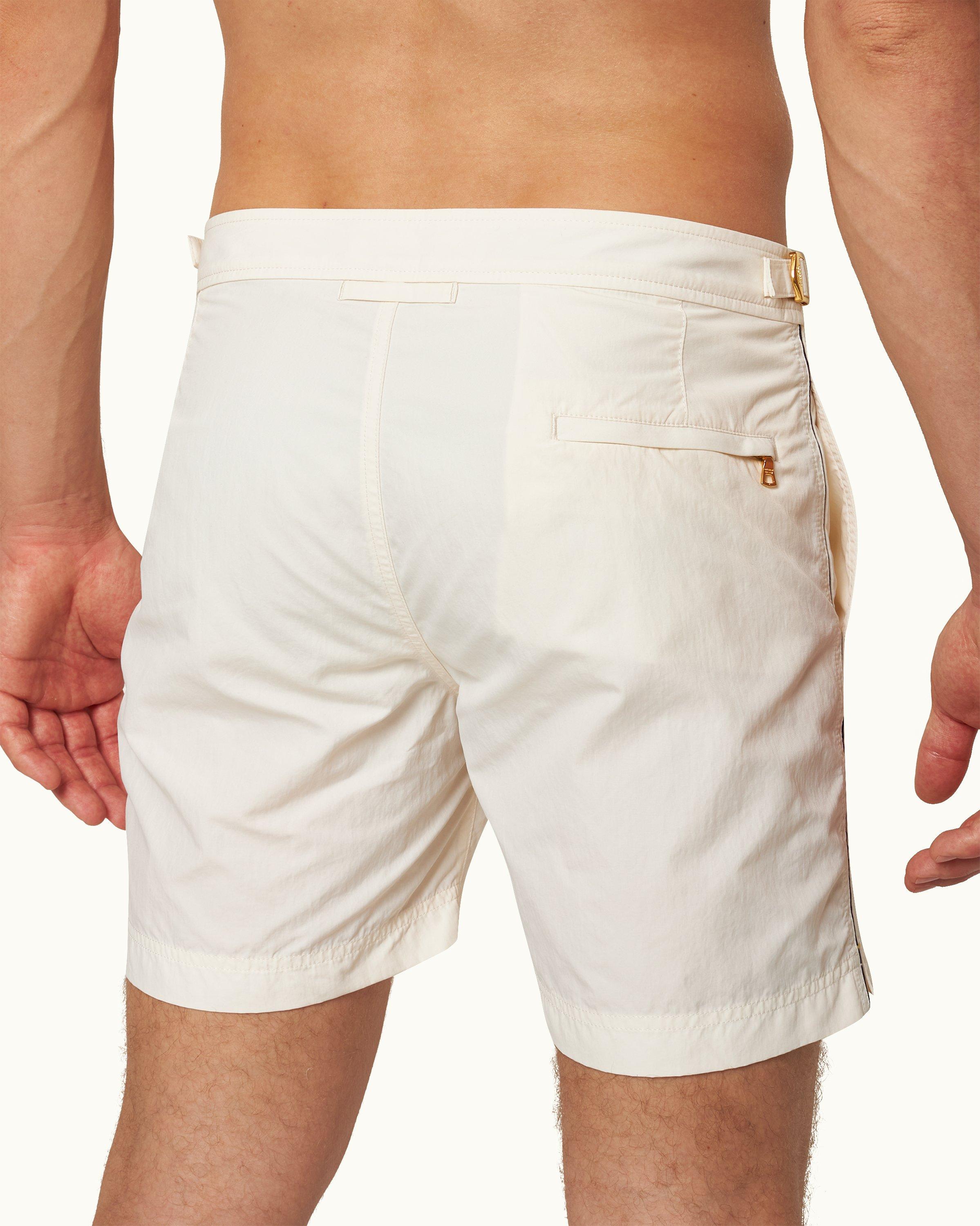 Orlebar Brown| White Sand Tape Insert Mid-Length Swim Shorts