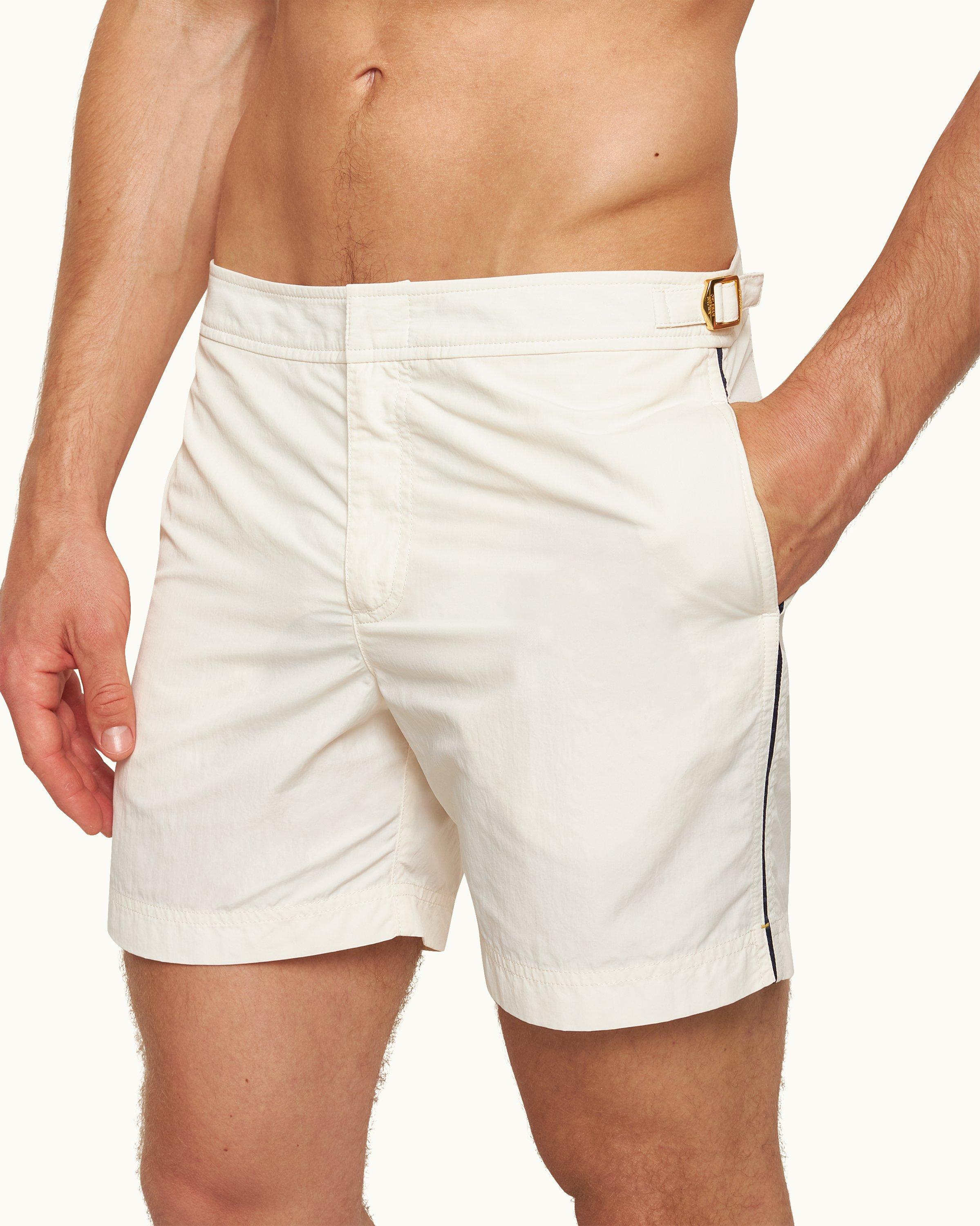 Orlebar Brown| White Sand Tape Insert Mid-Length Swim Shorts