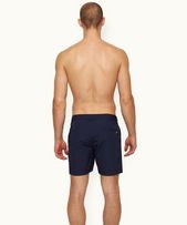 Bulldog - Mens Midnight Navy/Tidal Tape Stripe Mid-Length Swim Shorts