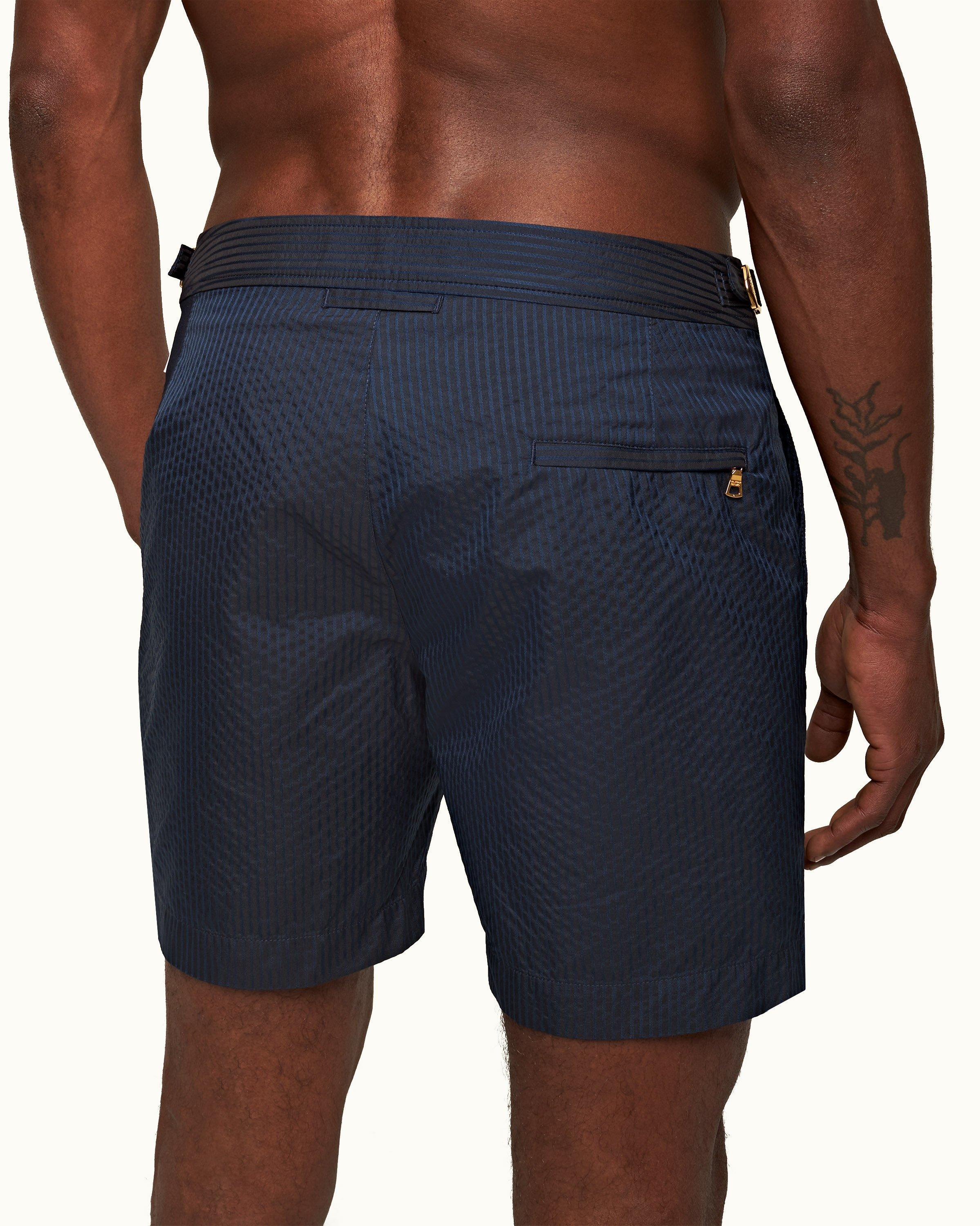 Orlebar Brown White/Night Iris Floret Shorter-Length Swim Shorts