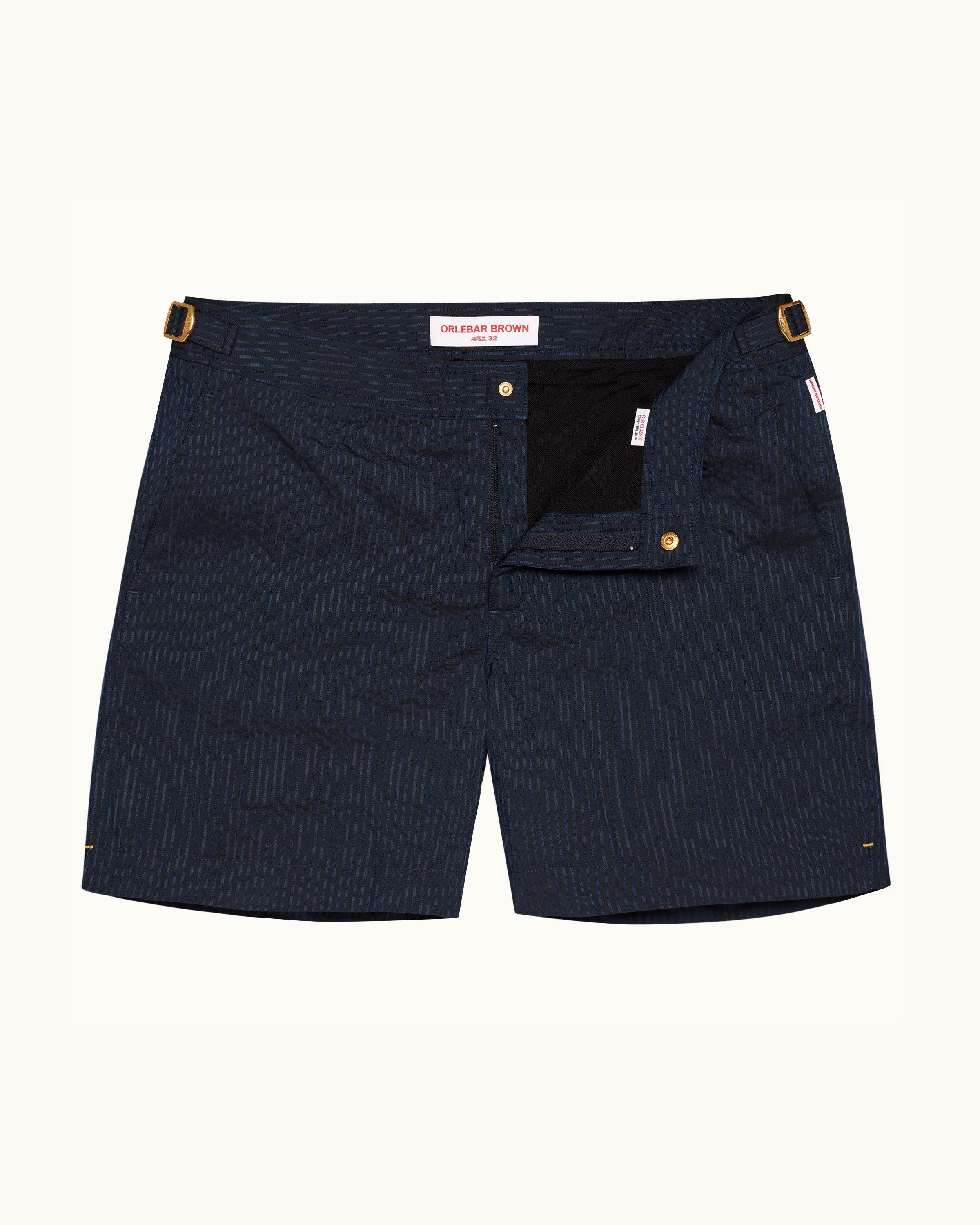 SEERSUCKER SWIMMING TRUNKS - Blue / Grey