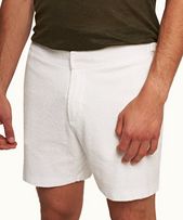 Bulldog Towelling - Mens White Mid-Length Double-Faced Towelling Shorts