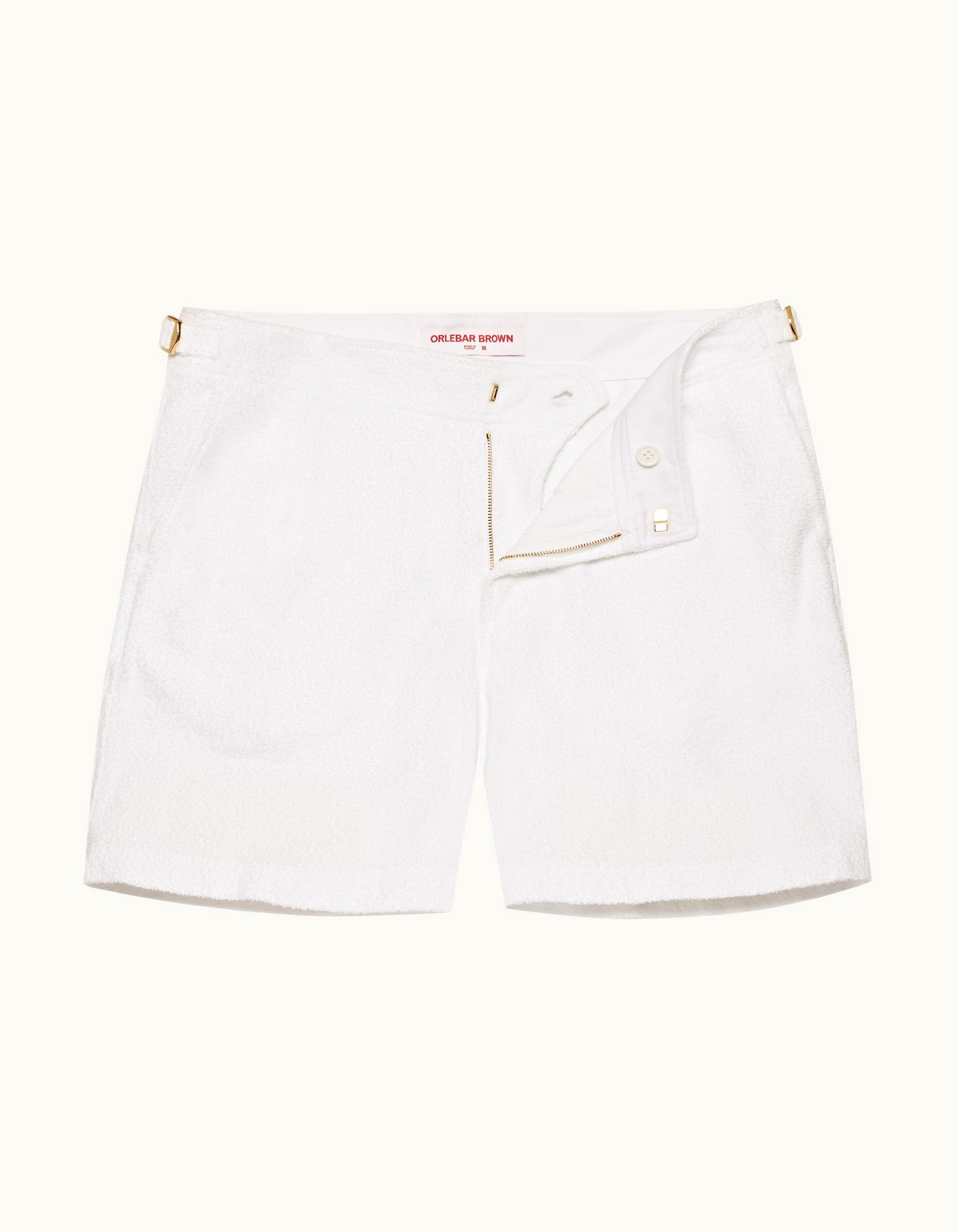 Bulldog Towelling - Mens White Mid-Length Double-Faced Towelling Shorts