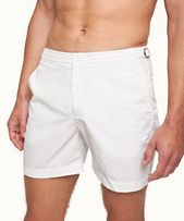 Bulldog - Mens White Mid-Length Swim Shorts