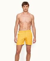 Bulldog - Mens Yellow Blaze Mid-Length Swim Shorts