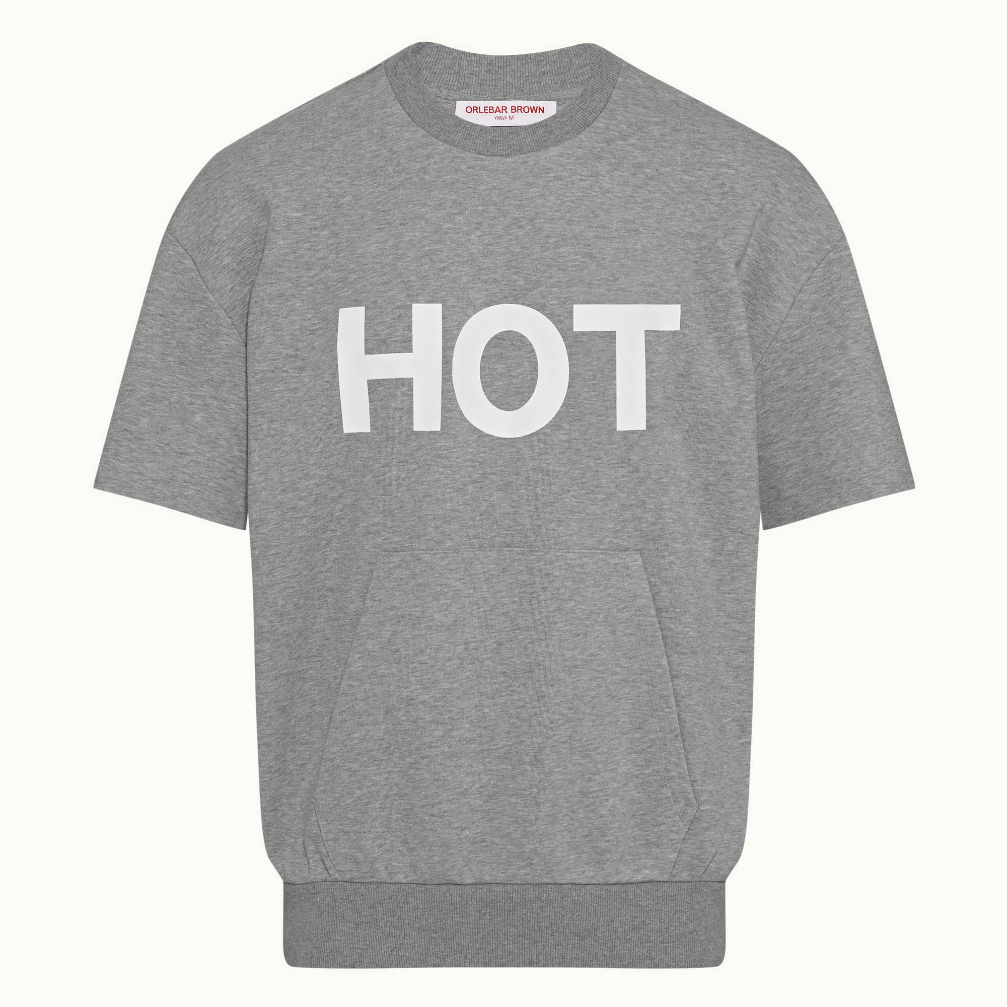 Bursis - Mens Grey Melange 'Hot' Relaxed Fit Short-Sleeve Sweatshirt