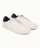Carmel - Mens  Off White/Navy Canvas Casual Shoe