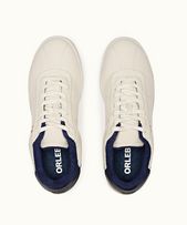 Carmel - Mens  Off White/Navy Canvas Casual Shoe