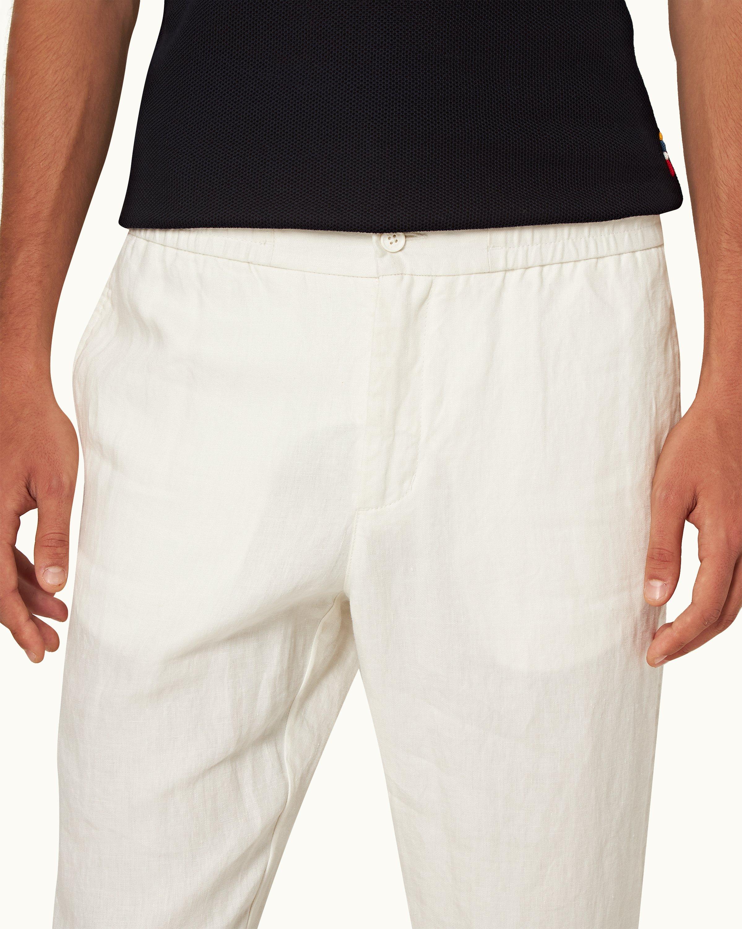 Men's White Linen Pants  Tailored Linen Pants -StudioSuits