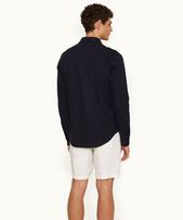 Cornell Linen - Mens Sandbar Tailored Fit Washed Linen Drawcord Shorts