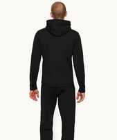 Coron - Mens Black Tailored Fit Hooded Sweatshirt