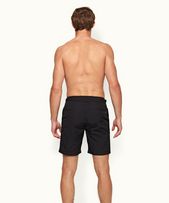 Dane - Mens Black Longest-Length Swim Shorts