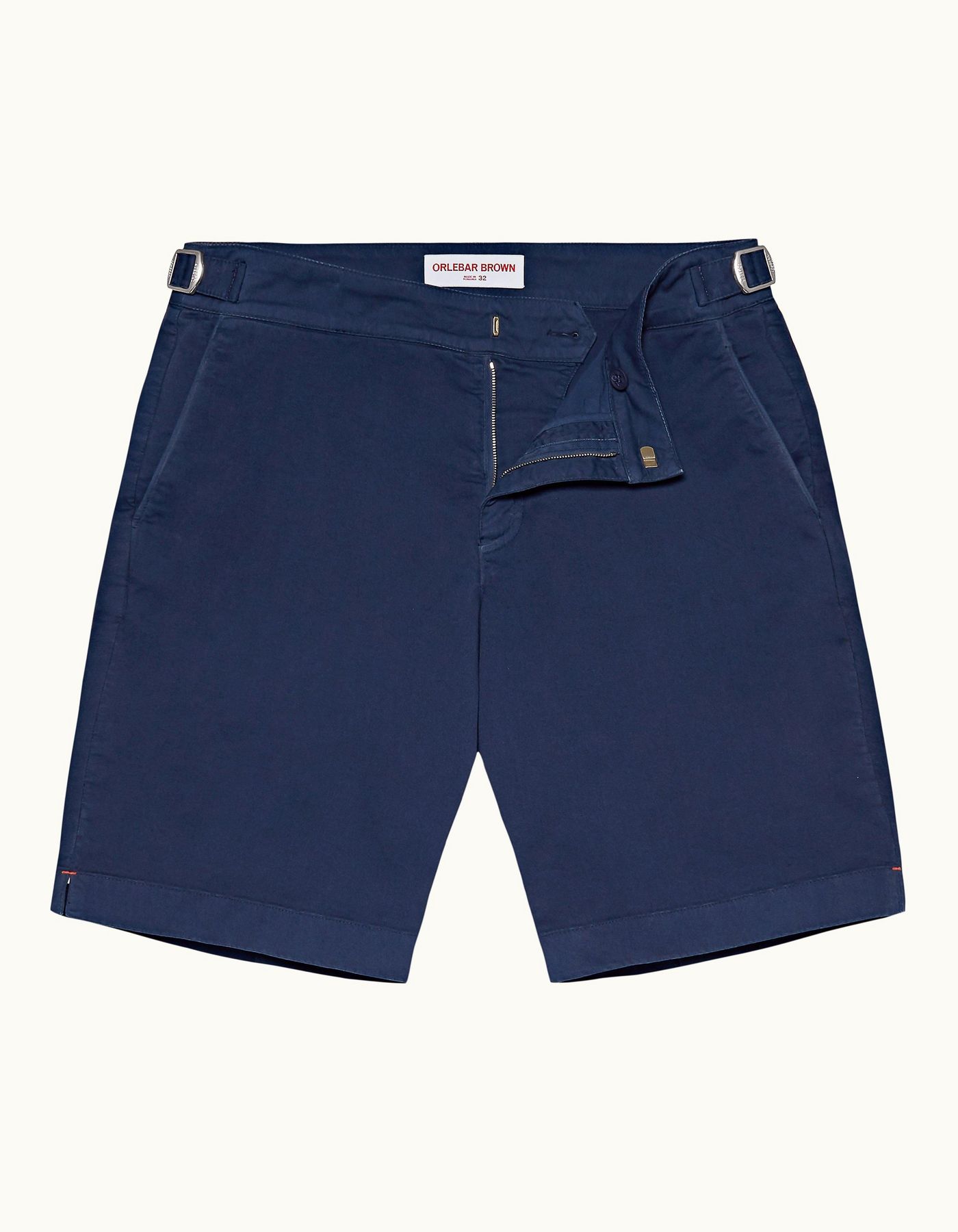 Dane Cotton Twill - Mens Blue Wash Longest-Length Cotton Twill Shorts