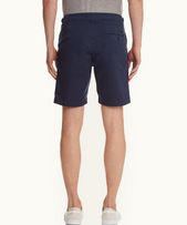 Dane Cotton Twill - Mens Navy Longest-Length Shorts