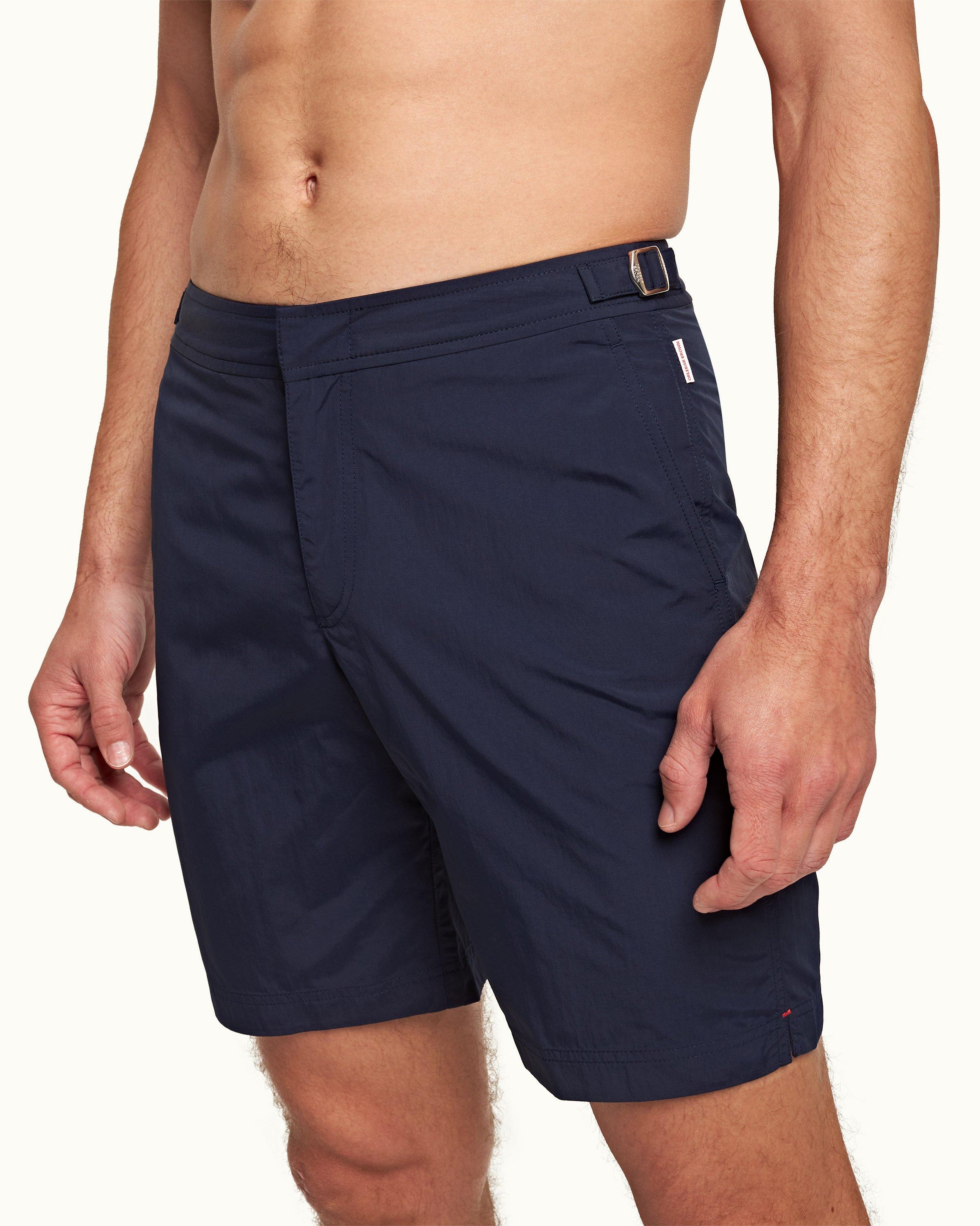 Bermuda length deals swim shorts