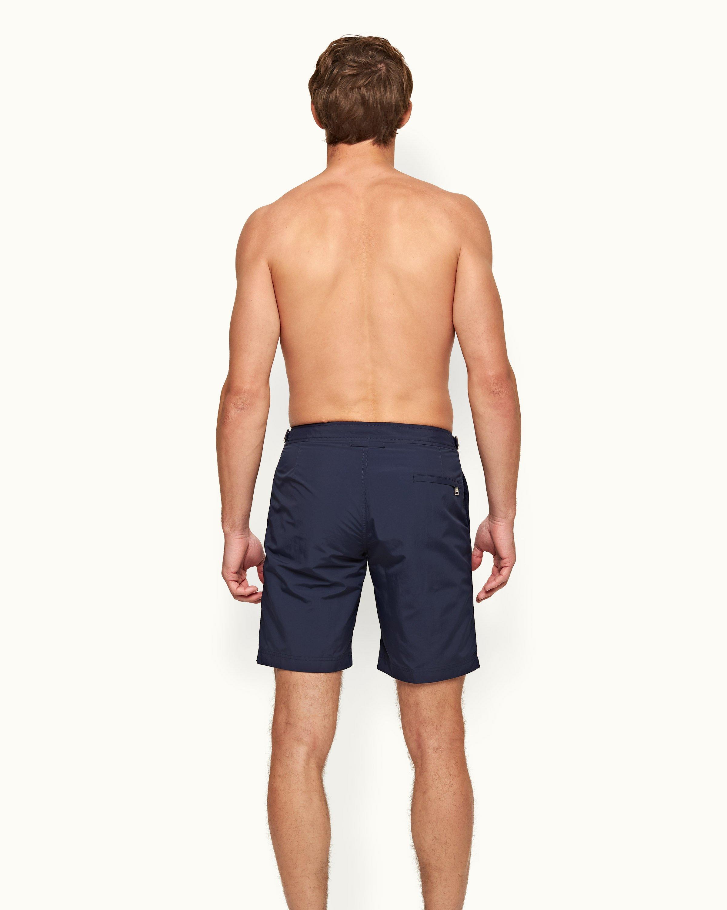 Bermuda length deals swim shorts