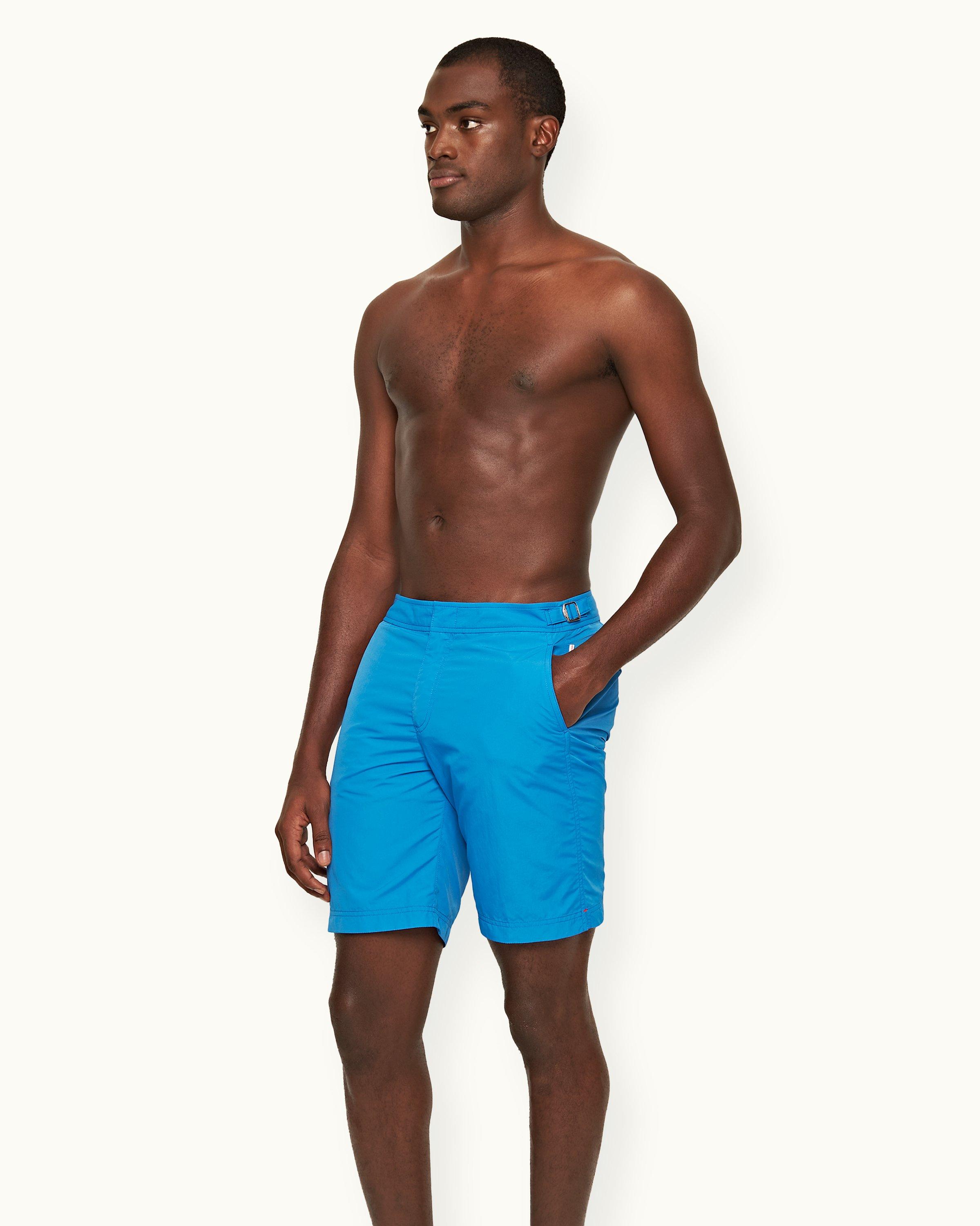 Orlebar Brown Dane Ii Longer Length Swim Shorts In Nova Blue