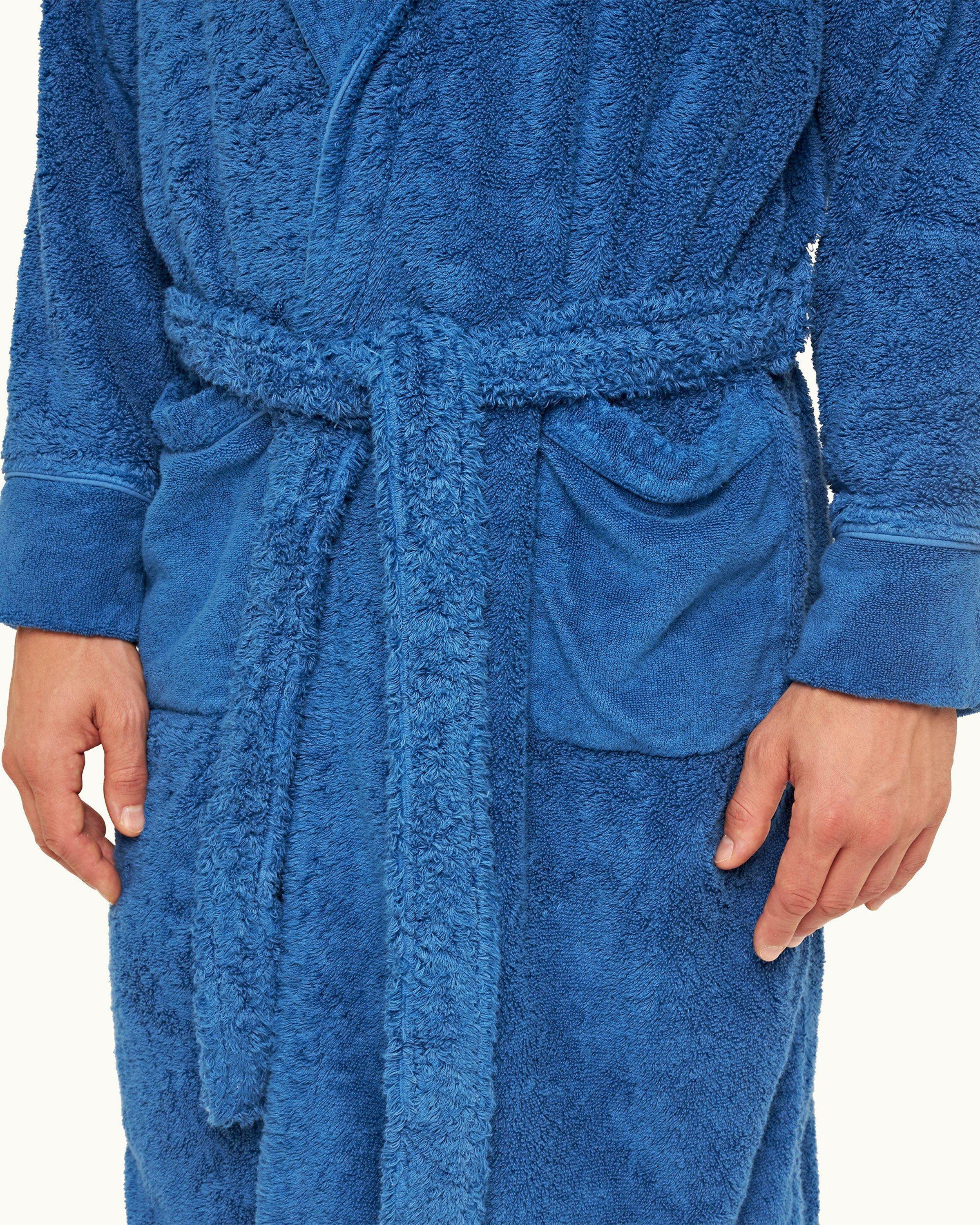 Orlebar Brown  Mid Blue 007 Dr. No Towelling Bath Robe