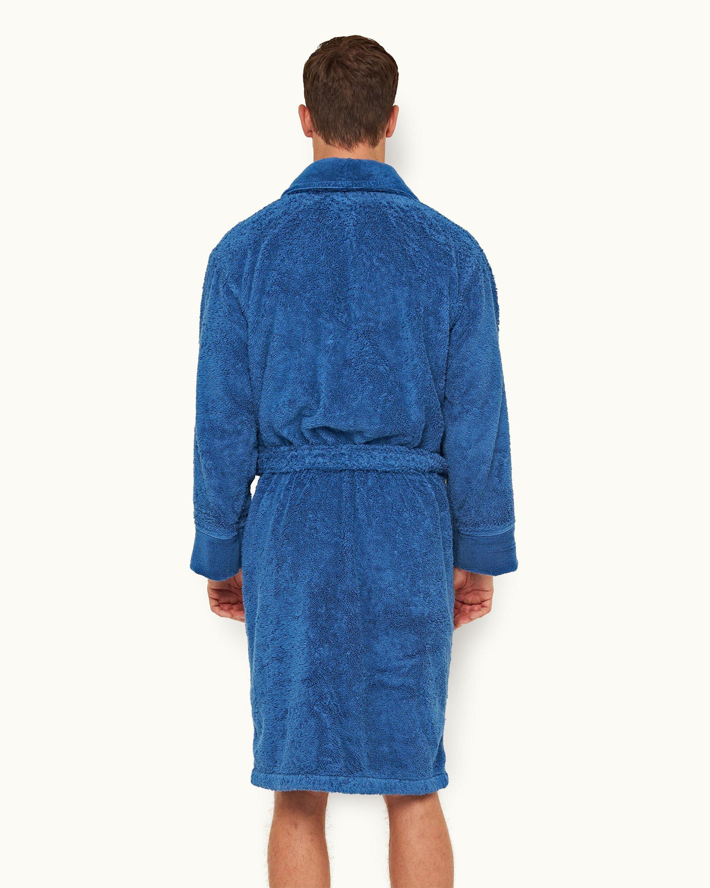 Orlebar Brown  Mid Blue 007 Dr. No Towelling Bath Robe