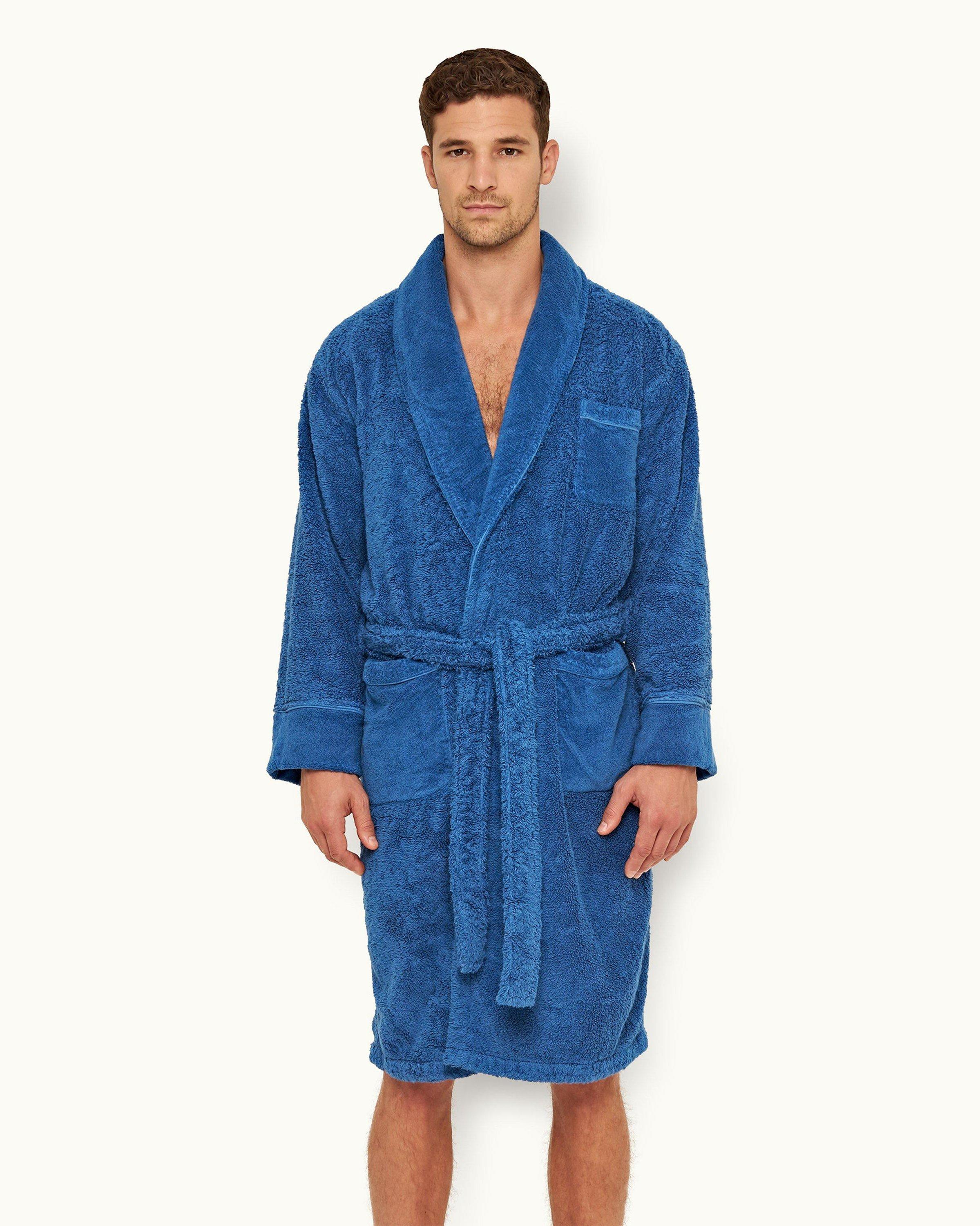 Orlebar Brown  Mid Blue 007 Dr. No Towelling Bath Robe