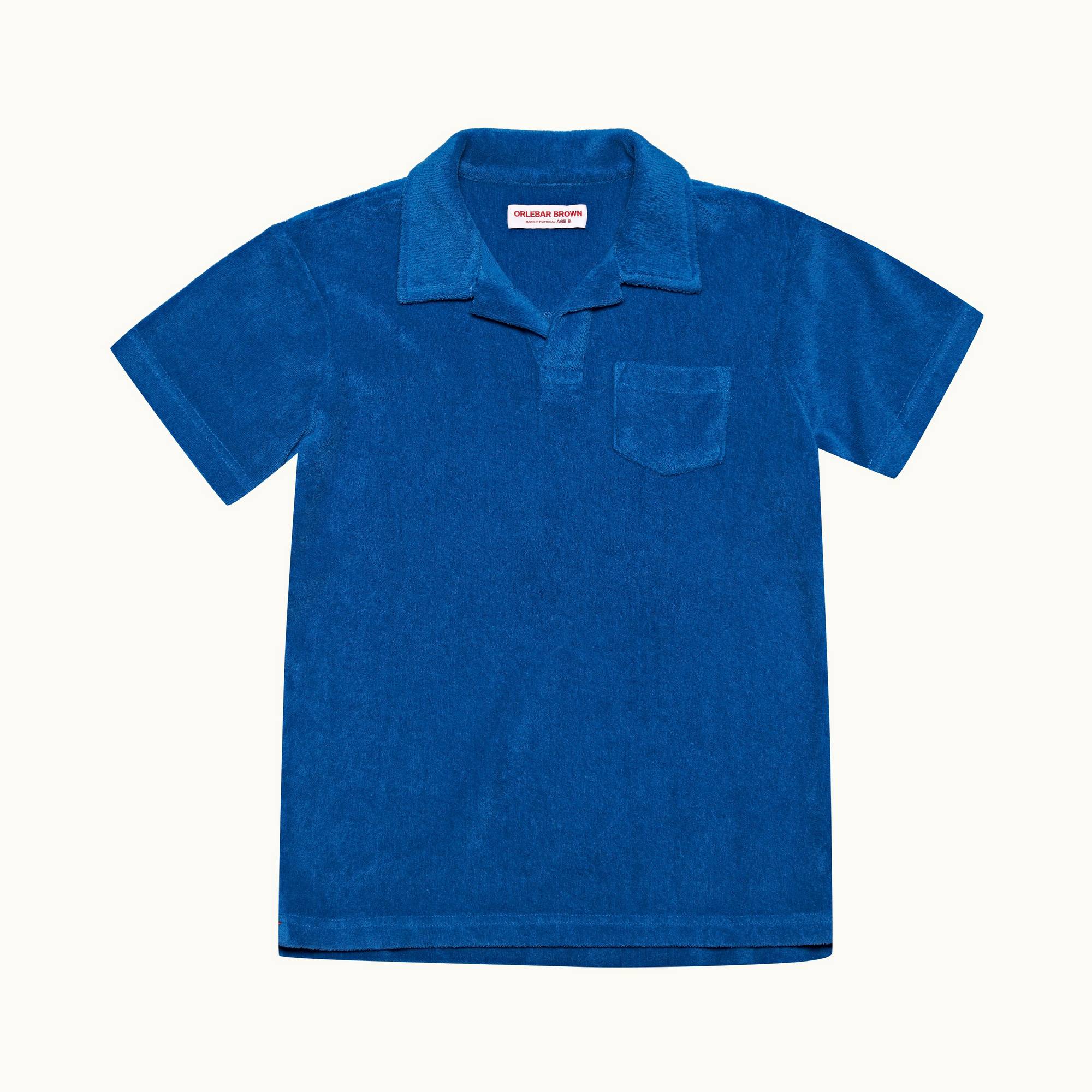 Digby Towelling - Childrens Kids' Signal Blue Organic Towelling Resort Polo Shirt