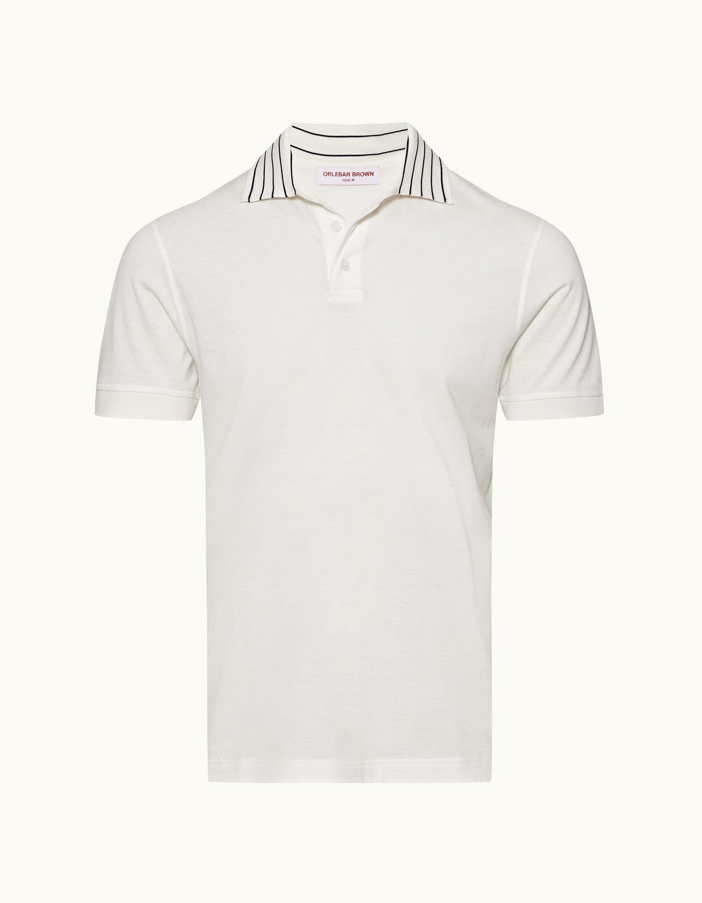 Dominic Stripe - Mens Sea Mist Classic Fit Stripe Rib Collar Polo Shirt
