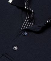 Dominic - Mens Night Iris Tipping Collar Knit Polo Shirt