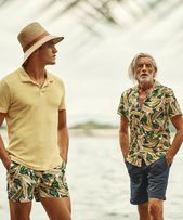 Doran - Mens Lemon Classic Fit Garment Dye Towelling Polo Shirt