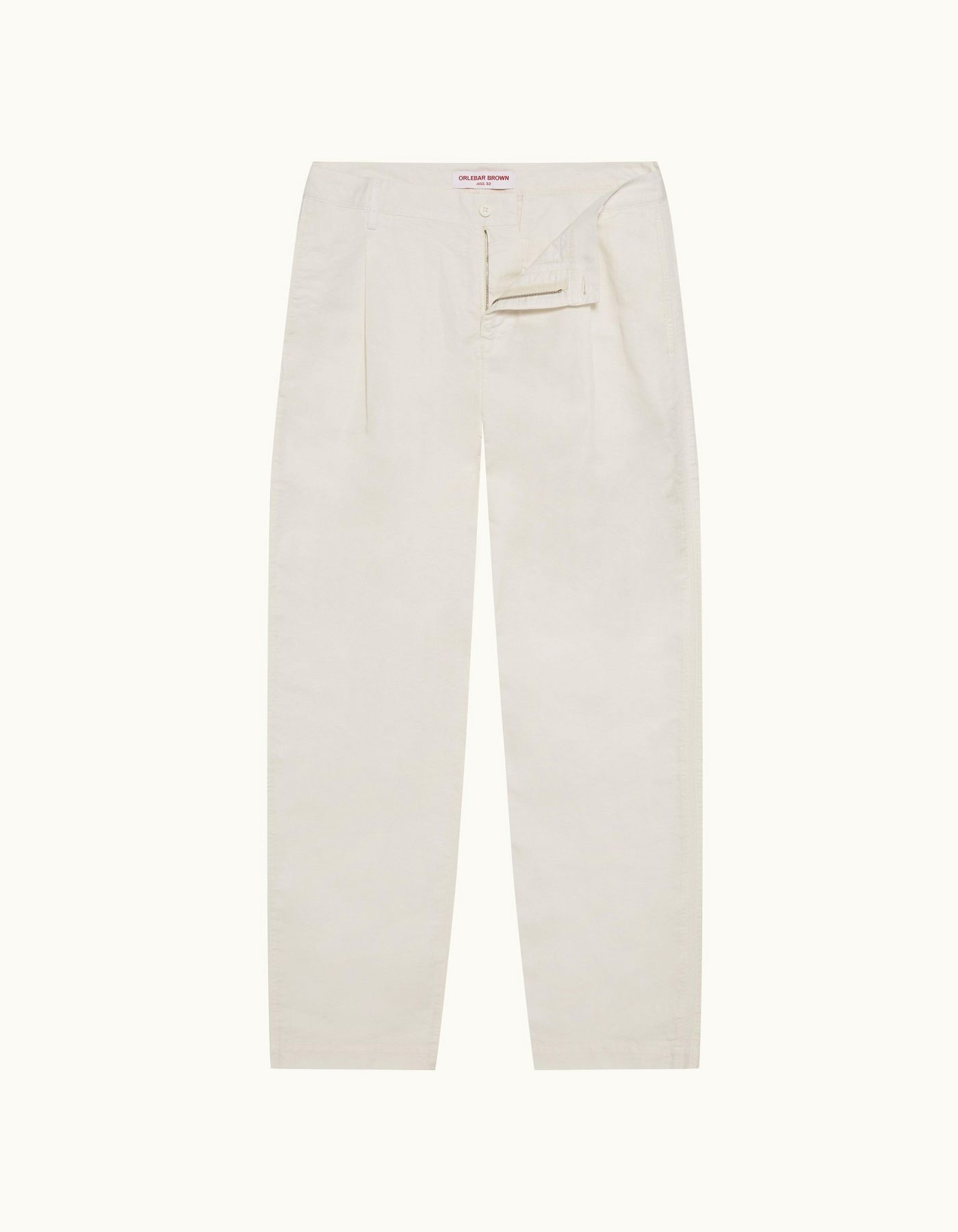 Dunmore Linen - Mens White Sand Cotton-Linen Trousers
