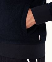 Egerton Towelling - Mens Night Iris Zip-Thru Contrast Binding Double-Faced Towelling Sweatshirt