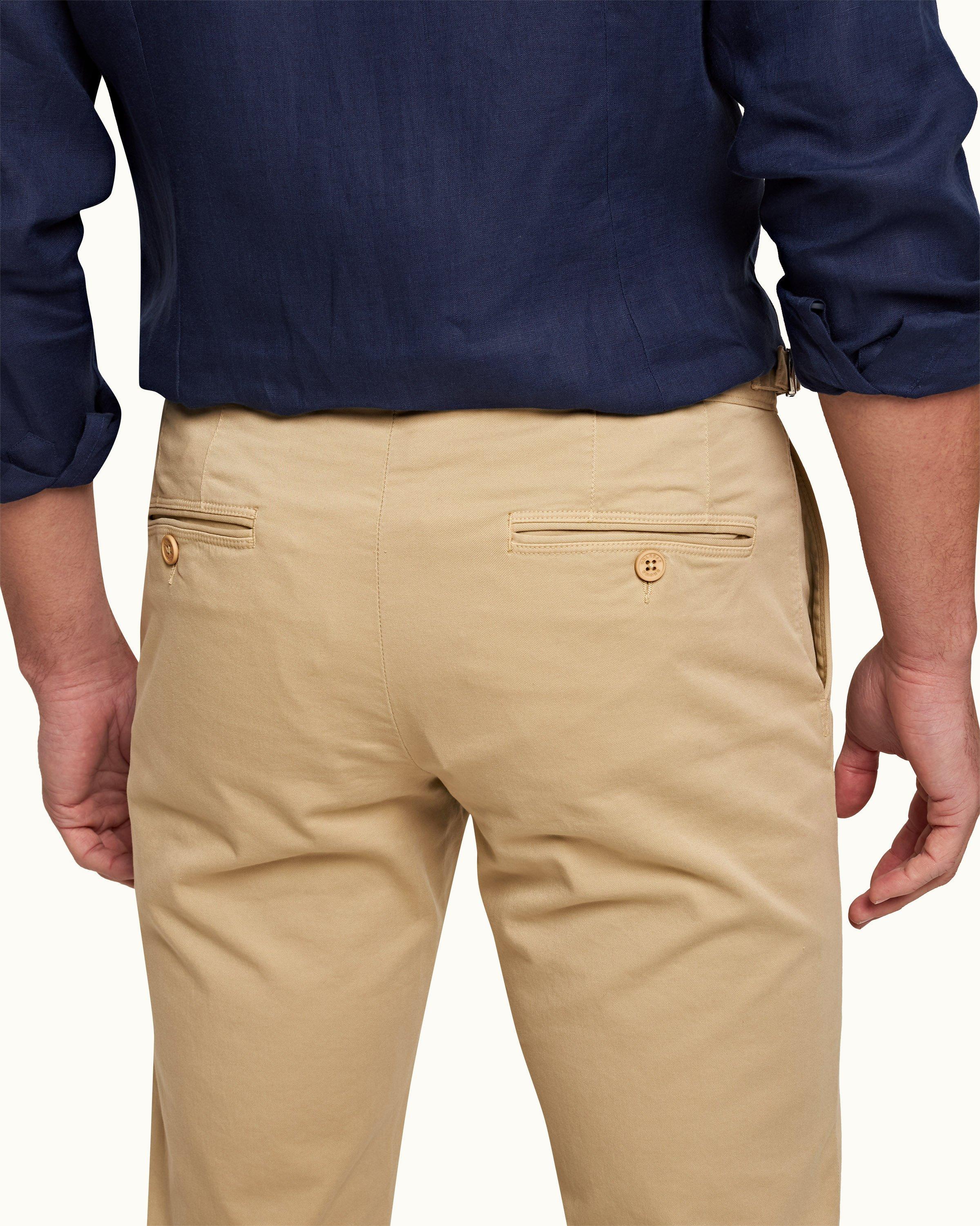 Men's beige cotton chino pants