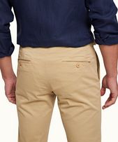 Fallon Cotton - Mens Sand Dune Tailored Fit Stretch-Cotton Chinos
