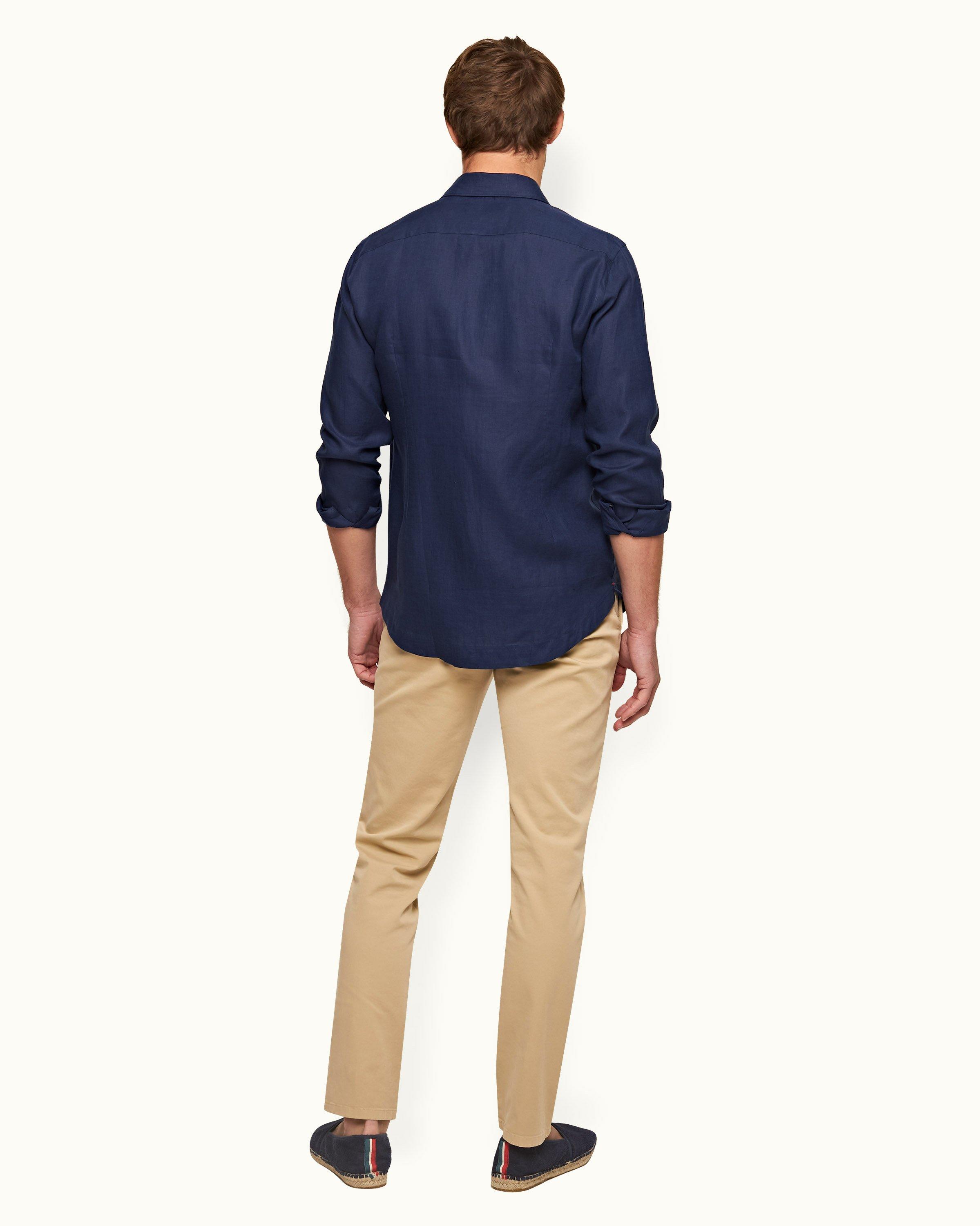 Tailored Navy Blue Slim Pants for Men – Cutton Garments