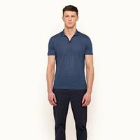 Orlebar Brown Capri Blue Resort Collar Felix Linen Polo Shirt for Men Mens Clothing T-shirts Polo shirts Save 29% 